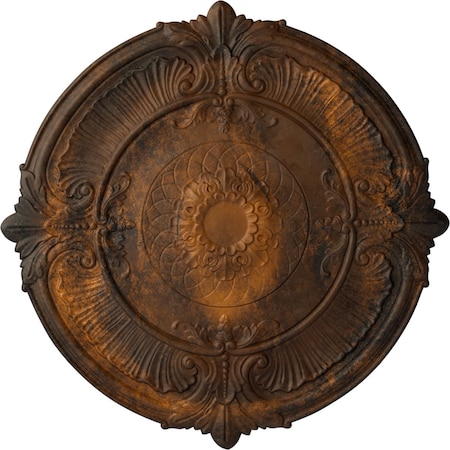 Ekena Millwork Attica Ceiling Medallion (Fits Canopies up to 3 3/4"), Hand-Painted Rust, 39 1/2"OD x 2 1/2"P CM39ATRUS